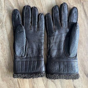 Barbour Shearling-Lined Gloves, Brown, Small